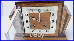Art Deco Wooden Mantel Clock, As-Is, For Repair and Case