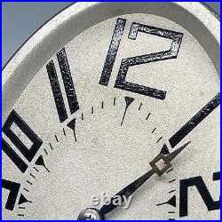 Art Deco clock 6.25x4.2 Oval Oblong Stretch Numeral Number 2lb 5oz, Enamel Wind