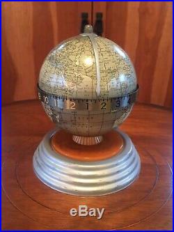 Art Deco globe clock beautiful bakelite and aluminum