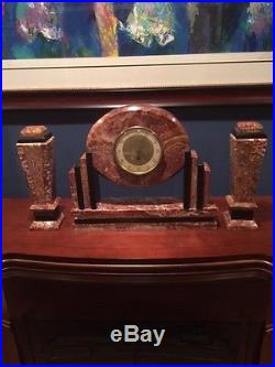 Art Deco marble mantle clock