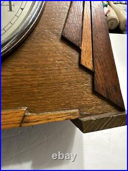 Art Deco wind up mantle clock Old Antique Wood Clock Vintage As Is