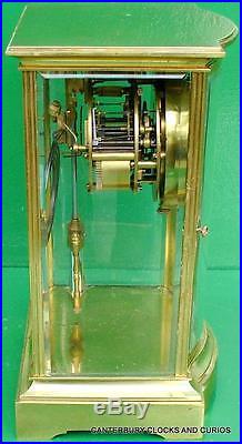 Art-deco Bow Front Open Escapement Crystal Regulator Four Glass Mantle Clock