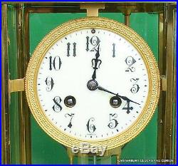 Art-deco French Japy Freres Crystal Regulator Four Glass Mantle Clock Serviced