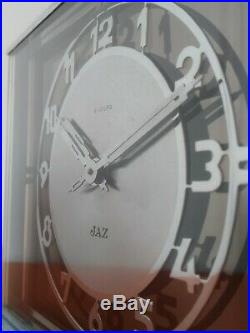 Art deco JAZ glass and chrome desk clock