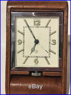 Art deco Jaeger LeCoultre 8-day Travel Alarm Clock Vintage. F. W. O