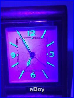Art deco Jaeger LeCoultre 8-day Travel Alarm Clock Vintage. F. W. O
