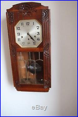 Art deco Wanduhr Gustav Becker Regulator antik odo Westminster clock