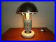 Art deco lamp with clock, and alarm. Mofem with chrome and marble base