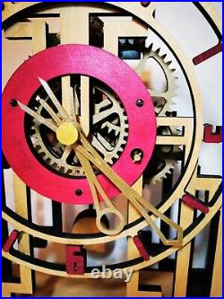 Art deco large skeleton clock mechanical new