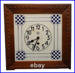 Art deco wall clock Junghans attr. Joseph Maria Olbrich ceramic Wachtersbach