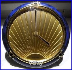 Authentic Must de Cartier Art Deco Fine Brass & Lacquer Quartz Desk Clock