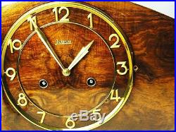 Beautiful Art Deco Junghans Chiming Mantel Clock With Pendulum