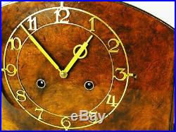 Beautiful Art Deco Junghans Pfeilkreuz Chiming Mantel Clock With Pendulum