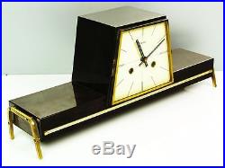 Beautiful Later Art Deco Hermle Chiming Mantel Clock With Balance Whell