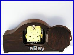Beautiful Pure Art Deco Junghans Chiming Mantel Clock With Pendulum