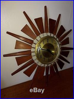 BEAUTIFUL large Anstey and Wilson sunburst starburst clock, art deco style