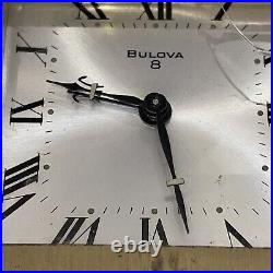 BULOVA Swiss Made GILT BRASS Desk Clock 8-Day Wind Up Untested Needs Service