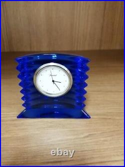 Baccarat Art Deco clock, blue crystal, with box