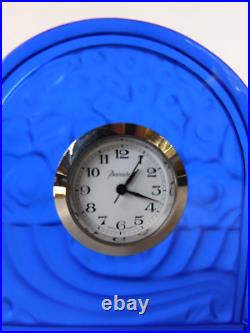Baccarat Crystal Cobalt Blue Art Deco Nouveau Labatt Beer Basket Abundance Clock