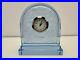 Baccarat France Light Blue Crystal Floral Table / Desk Quartz Clock CHIPPED