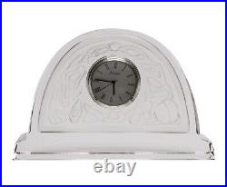 Baccarat France Milestone Clock, Crystal Art Deco Mantle Desk Clock