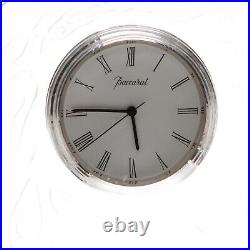 Baccarat France Milestone Clock, Crystal Art Deco Mantle Desk Clock