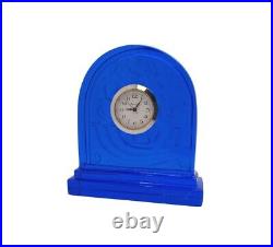 Baccarat Signed ART DECO Blue Crystal Clock Labatts Pre-Owned & Excellent