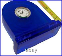 Baccarat Signed ART DECO Blue Crystal Clock Labatts Pre-Owned & Excellent