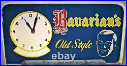 Bavarians Old Style Lighted Countertop Sign withClock in Art Deco Style Case-NICE