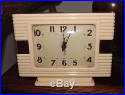 Beautiful Art Deco Alarm Clock From Jaz France Golden Color Clockface