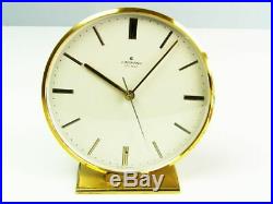 Beautiful Art Deco Bauhaus Brass Desk Clock Junghans Ato Mat Germany