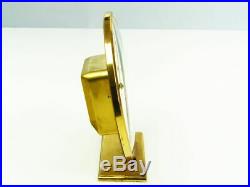 Beautiful Art Deco Bauhaus Brass Desk Clock Junghans Ato Mat Germany