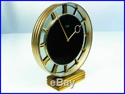 Beautiful Art Deco Bauhaus Brass Desk Clock Kienzle Heinrich Moeller Germany