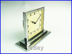 Beautiful Art Deco Bauhaus Chrome Desk Clock Kienzle Germany