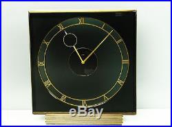 Beautiful Art Deco Bauhaus Glass Desk Clock Kienzle Heinrich Moeller Germany
