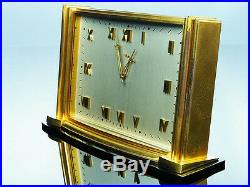 Beautiful Art Deco Bauhaus Golden Brass Desk Clock Imhof Swizerland