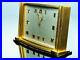 Beautiful Art Deco Bauhaus Golden Brass Desk Clock Imhof Swizerland