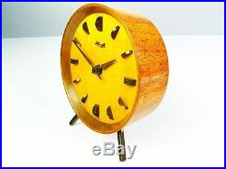 Beautiful Art Deco Bauhaus Wood Desk Clock Kienzle Heinrich Moeller Germany