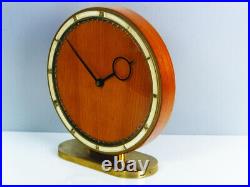 Beautiful Art Deco Bauhaus Wood Desk Clock Kienzle Heinrich Moeller Germany