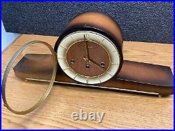Beautiful Dugena Art Deco mantle clock with Westminster chimes 340-020 Germany