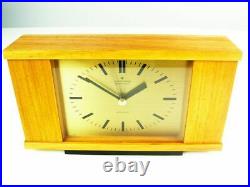 Beautiful Later Art Deco Bauhaus Desk Clock Automatic Junghans Germany