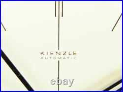 Beautiful Later Art Deco Bauhaus Leather Desk Clock Automatic Kienzle Germany