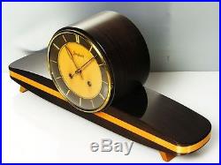 Beautiful Later Art Deco Junghans Chiming Mantel Clock From 50´s With Resonanz