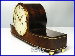Beautiful Mahagoni Art Deco Junghans Chiming Mantel Clock With Pendulum