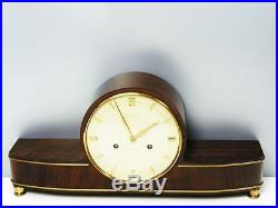 Beautiful Mahagoni Art Deco Junghans Chiming Mantel Clock With Pendulum