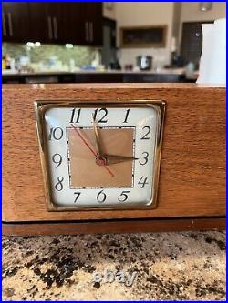 Beautiful Rare 10 x 5 2 O. B. McClintock Art Deco Wood Mantle Clock