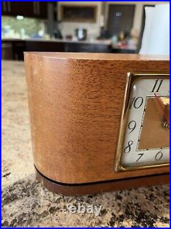 Beautiful Rare 10 x 5 2 O. B. McClintock Art Deco Wood Mantle Clock