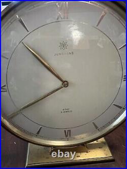 Beautiful Vintage Art Deco Large German Desk Mantel Clock Junghans Perfect