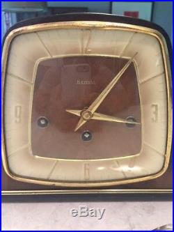 Beautiful Vintage Hermle Shelf Mantle Clock Chimes Art Deco West Germany