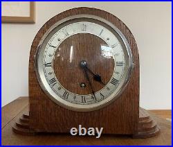 Beautifully 1930s Art Deco British Mantle Mantel Clock Cleaned And Working